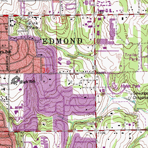 Topographic Map of Saint Johns Catholic Church, OK