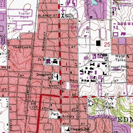 Topographic Map of Saint Mark Lutheran Church, OK
