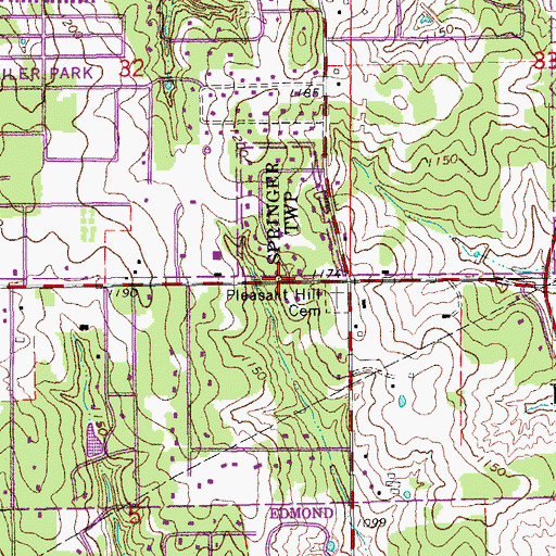Topographic Map of Waterloo Road Baptist Church, OK