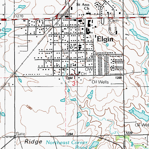 Topographic Map of First Baptist Church, OK