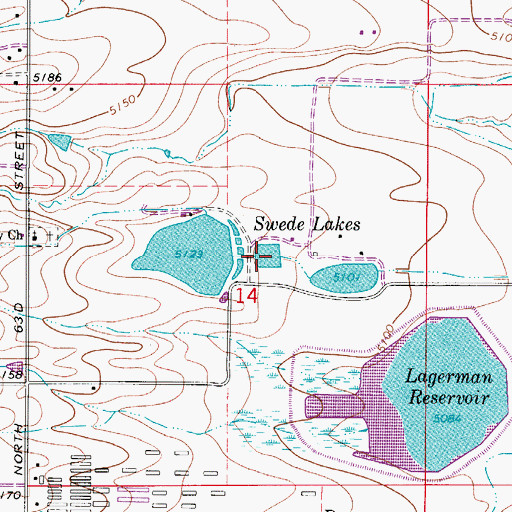Topographic Map of Swede Lakes, CO