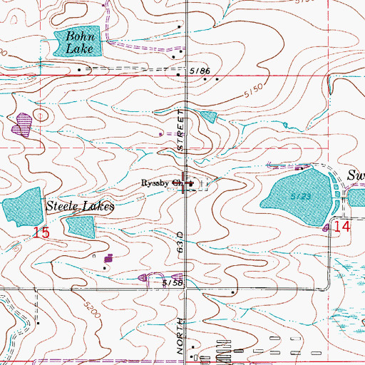 Topographic Map of Ryssby Church, CO