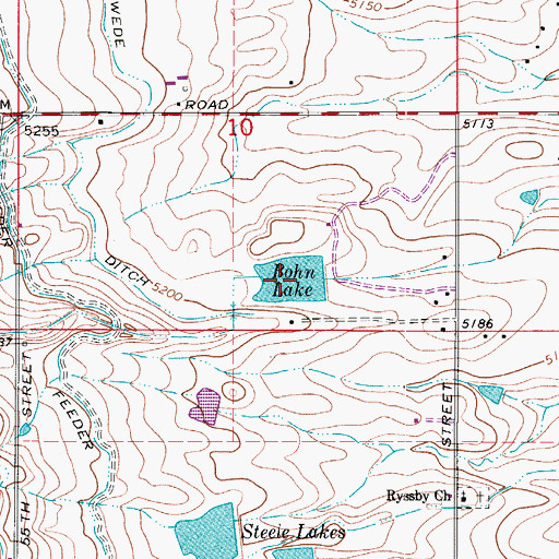 Topographic Map of Bohn Lake, CO