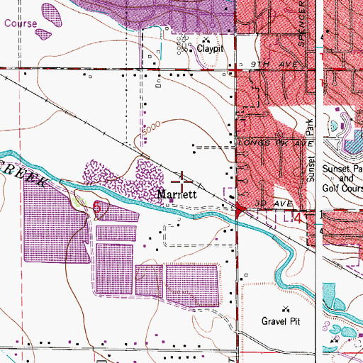 Topographic Map of Marnett, CO
