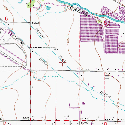 Topographic Map of South Flat Ditch, CO