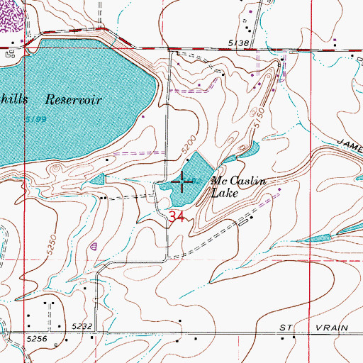 Topographic Map of McCaslin Lake, CO