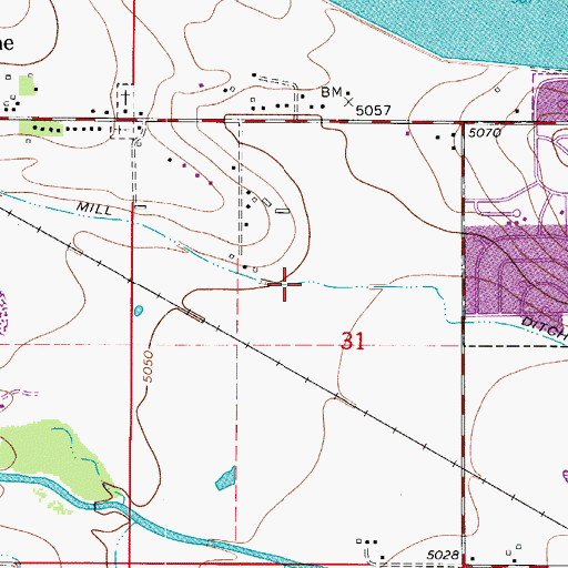 Topographic Map of Mill Ditch, CO