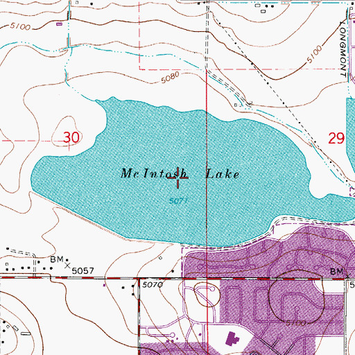 Topographic Map of McIntosh Lake, CO