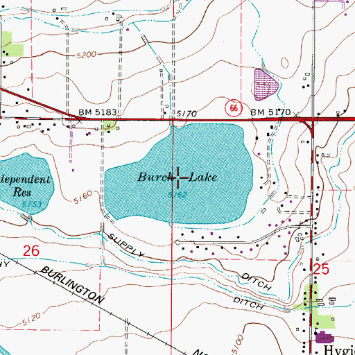 Topographic Map of Burch Lake, CO