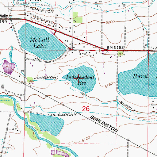 Topographic Map of Independent Reservoir, CO
