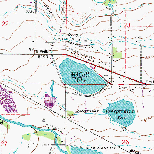 Topographic Map of McCall Lake, CO