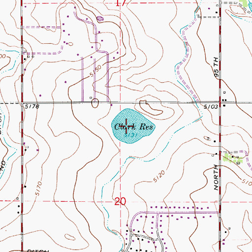Topographic Map of Clark Reservoir, CO