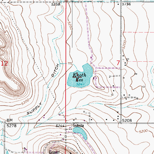 Topographic Map of Knoth Reservoir, CO