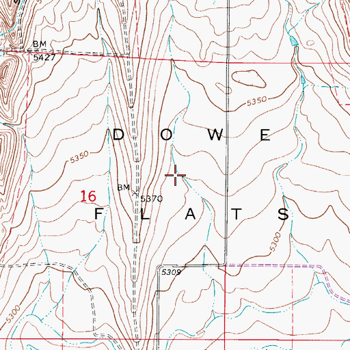 Topographic Map of Dowe Flats, CO