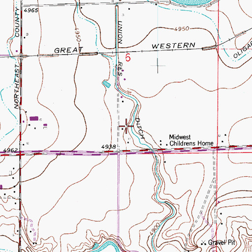 Topographic Map of Union Reservoir Ditch, CO