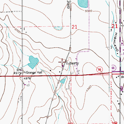 Topographic Map of Liberty, CO
