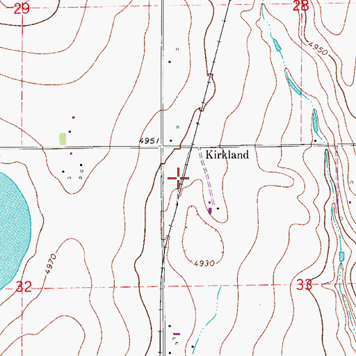 Topographic Map of Kirkland, CO