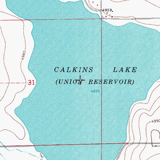 Topographic Map of Calkins Lake, CO
