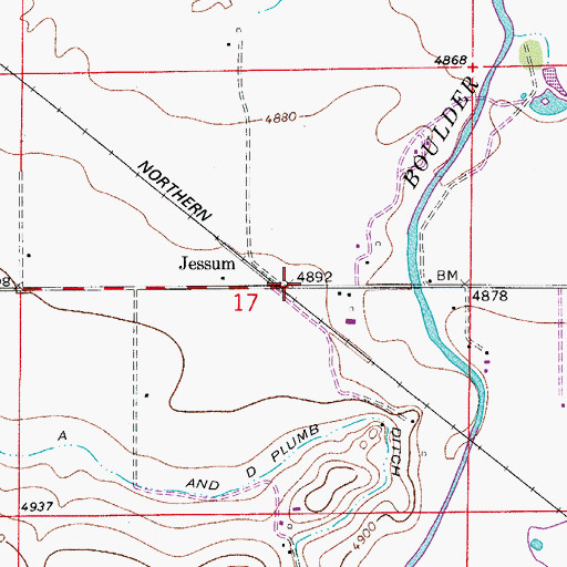 Topographic Map of Jessum, CO