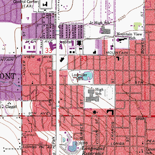 Topographic Map of Loomiller Park, CO