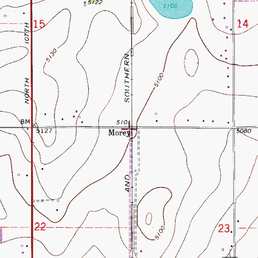 Topographic Map of Morey, CO