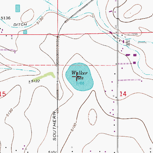 Topographic Map of Walker Reservoir, CO