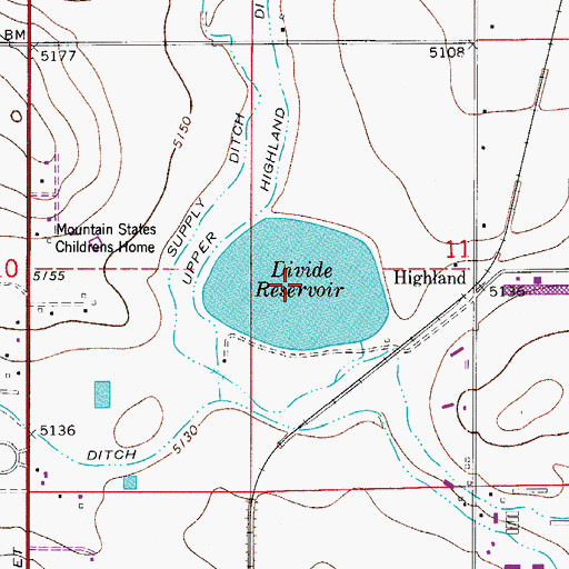 Topographic Map of Divide Reservoir, CO