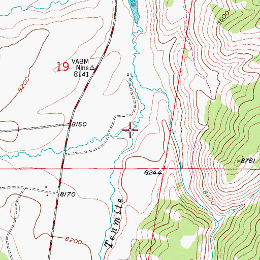 Topographic Map of Ninemile Creek, CO