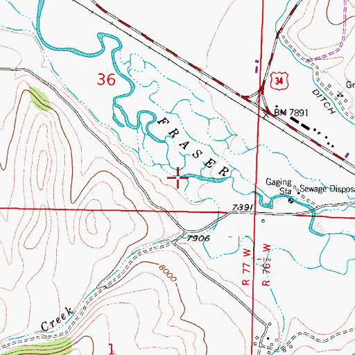 Topographic Map of Reed Creek, CO