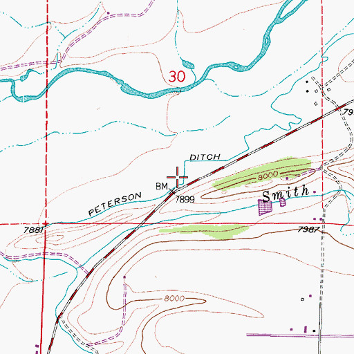 Topographic Map of Peterson Ditch, CO