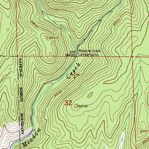 Topographic Map of Meadow Creek, CO