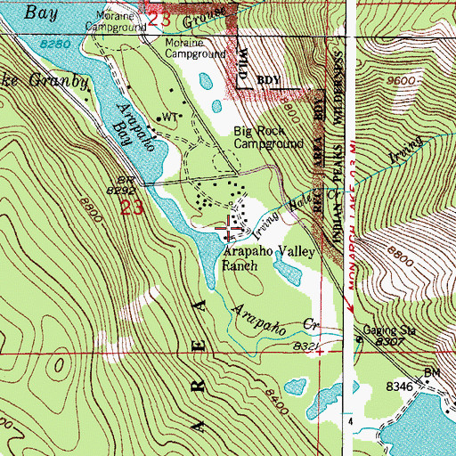 Topographic Map of Arapaho Valley Ranch, CO