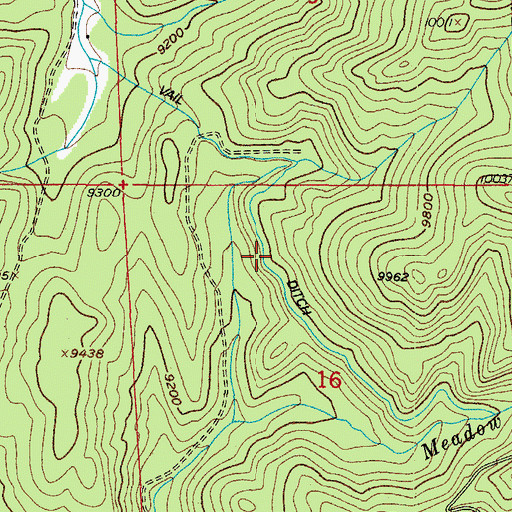 Topographic Map of Meadow Creek Ditch, CO