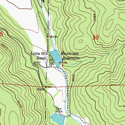 Topographic Map of Little HO Ranch, CO