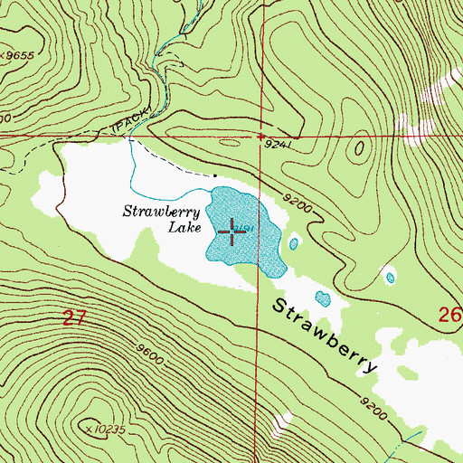 Topographic Map of Strawberry Lake, CO