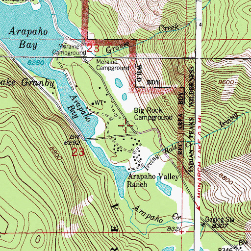 Topographic Map of Big Rock Campground, CO