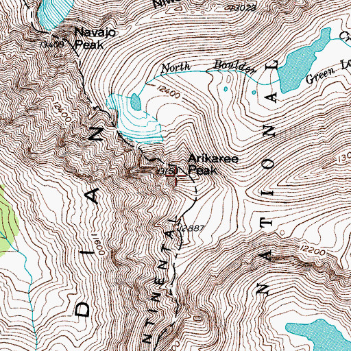 Topographic Map of Arikaree Peak, CO
