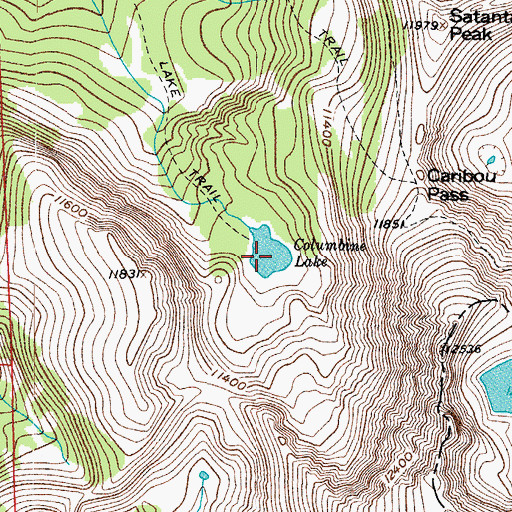 Topographic Map of Columbine Lake, CO
