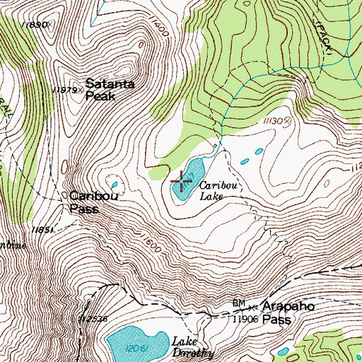 Topographic Map of Caribou Lake, CO