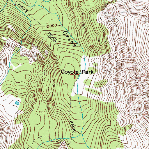 Topographic Map of Coyote Park, CO