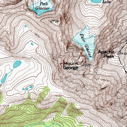 Topographic Map of Mount George, CO