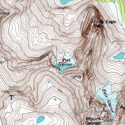 Topographic Map of Peck Glacier, CO
