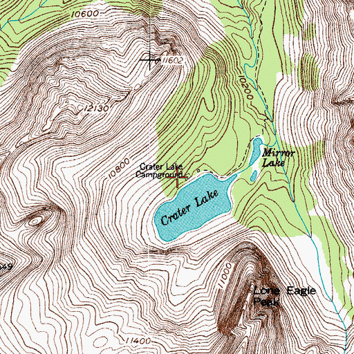 Topographic Map of Crater Lake Campground, CO