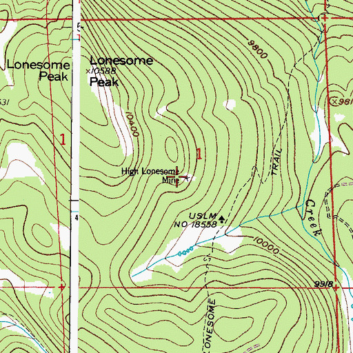 Topographic Map of High Lonesome Mine, CO