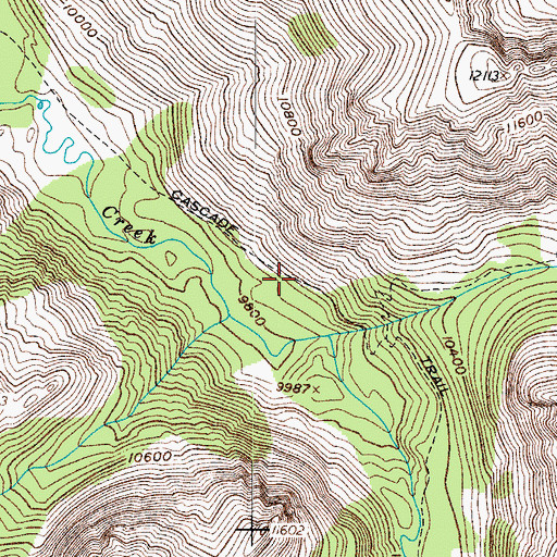 Topographic Map of Cascade Trail, CO