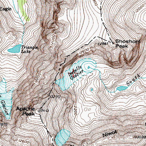 Topographic Map of Isabelle Glacier, CO