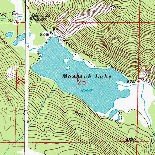 Topographic Map of Monarch Lake, CO