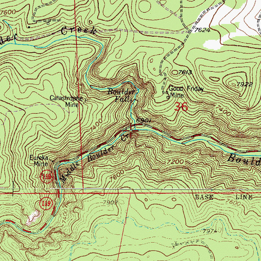 Topographic Map of North Boulder Creek, CO