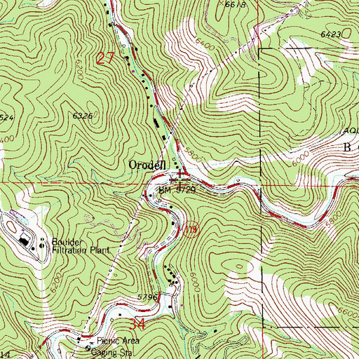 Topographic Map of Fourmile Creek, CO