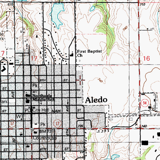 Topographic Map of Mercer County, IL